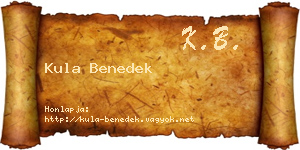 Kula Benedek névjegykártya