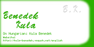 benedek kula business card